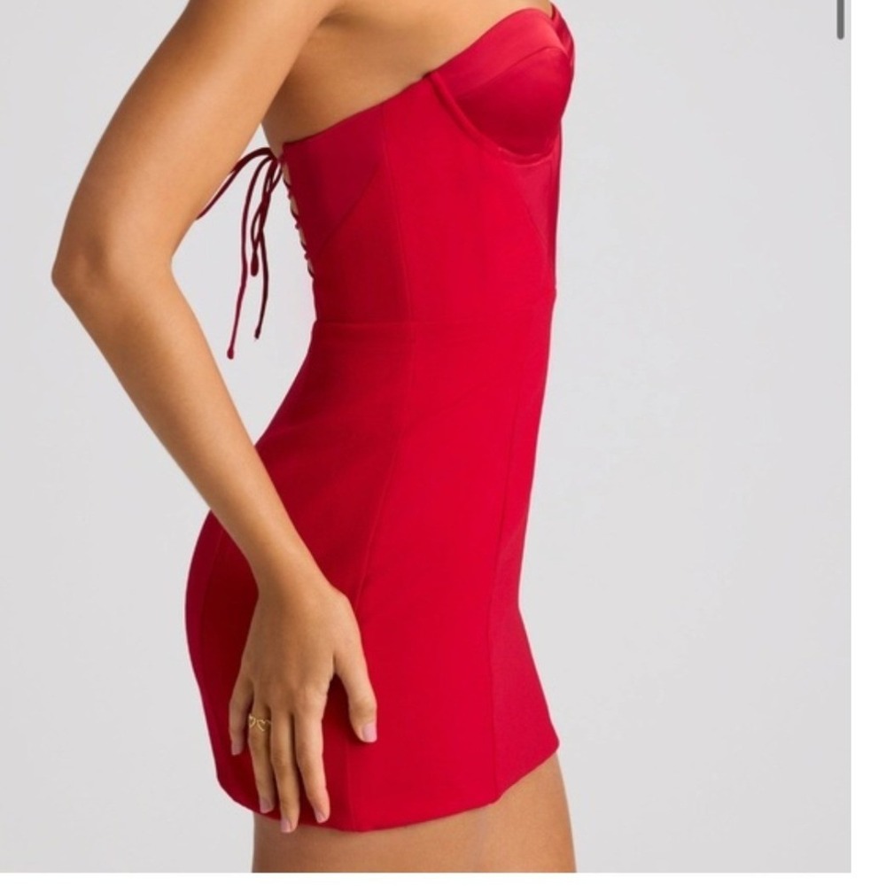 Oh Polly Eliska Strapless A-Line Mini Dress Fiery Red Corset NEW Size 0 feminine - Picture 4 of 13